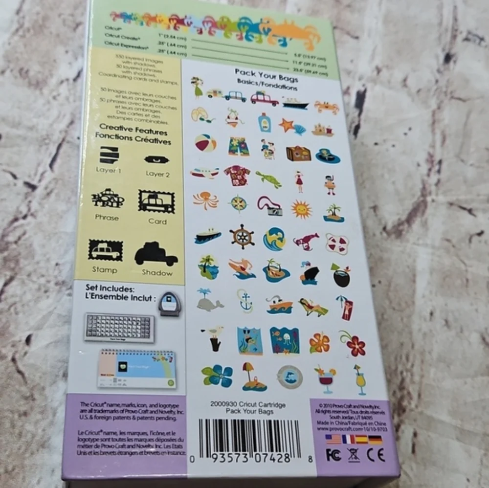 Cricut SHAPES Cartridhe Pack Your Bags